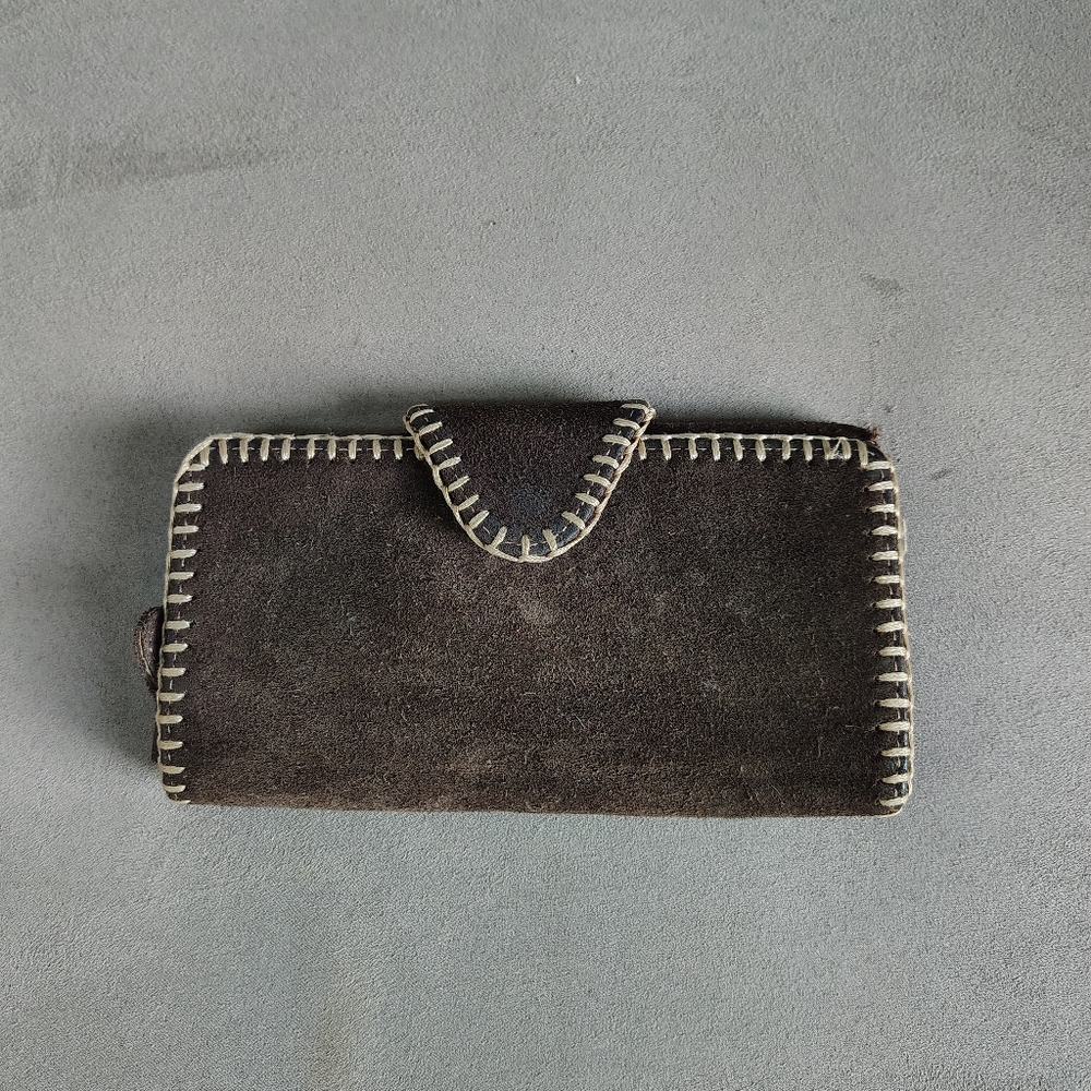 Elegant Brown Suede Women's Wallet